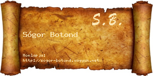 Sógor Botond névjegykártya